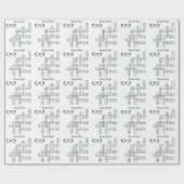 おもしろいクロスワードパズル、メガネ白黒 ラッピングペーパー (フラット)