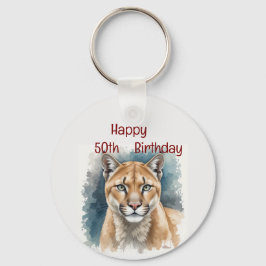 おもしろいクーガーオーバーザヒルカスタム誕生日 キーホルダー