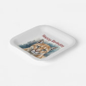 おもしろいクーガーオーバーザヒル誕生日 ペーパープレート (傾斜あり)