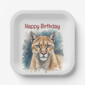 おもしろいクーガーオーバーザヒル誕生日 ペーパープレート (正面)
