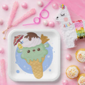 おもしろいクールかわいいアイスクリーム ペーパープレート (パーティー)