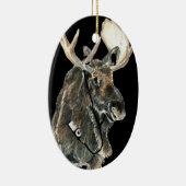 おもしろいクールがヘッドホ聞ンで音楽に合わせる セラミックオーナメント (右)