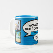 おもしろいクールのモダン写真コラージュ ツートーンマグカップ (正面左)