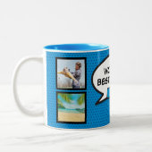 おもしろいクールのモダン写真コラージュ ツートーンマグカップ (左)