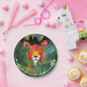 おもしろいクールオレンジサファリタイガーカラフルジャングル絵を描 ペーパープレート (パーティー)