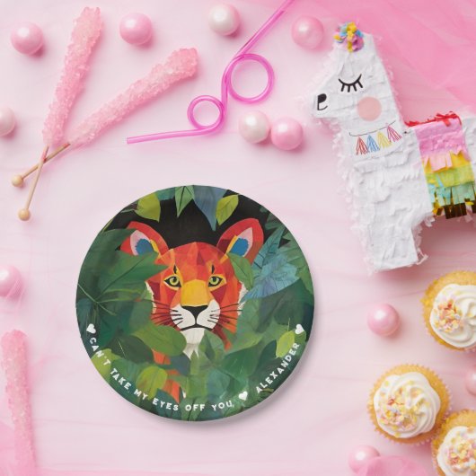 おもしろいクールオレンジサファリタイガーカラフルジャングル絵を描 ペーパープレート (パーティー)