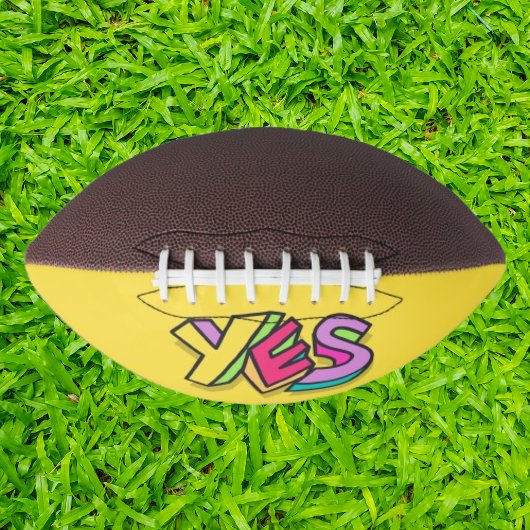 おもしろいクールカラフルYESはっきりした黄 アメリカンフットボール