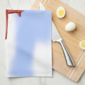 おもしろいクールキッチンタオルに冒険好きな赤いバイプレーン キッチンタオル (四つ折り)