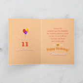 おもしろいクールキッド誕生日Sun Emojisとバルーン カード (内部)