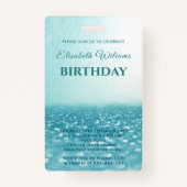 おもしろいクールグリッタースクリプトプールパーティーVIPバッジ バッジ (裏面)