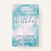 おもしろいクールグリッタースクリプトプールパーティーVIPバッジ バッジ (裏面)