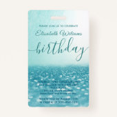 おもしろいクールグリッタースクリプトプールパーティーVIPバッジ バッジ (裏面)