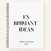 おもしろいクールシック名前をカスタムするブリリアントアイディアプランナー ノートブック (正面)