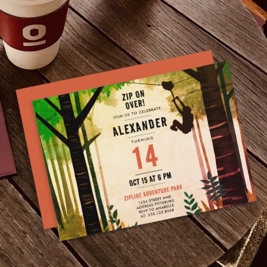 おもしろいクールジプリングリーンアドベンチャー自然屋外 招待状