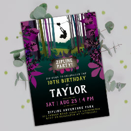 おもしろいクールジプリンパープルフォレスト誕生日アドベンチャー 招待状