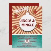 おもしろいクールジングル&ミングル企業のホリデーパーティー 招待状 (正面/裏面)