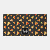 おもしろいクールスライス模様ダークグレーモノグラム デスクマット (正面)