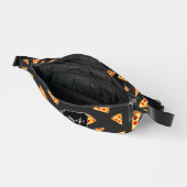 おもしろいクールスライス模様ダークグレーモノグラム ファニーパック (見開き)