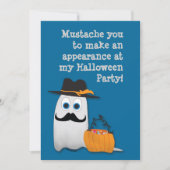 おもしろいクールハロウィーンの口ひげ幽霊招待状 招待状 (正面)