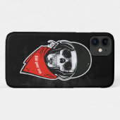 おもしろいクールバイクもしくは自転車に乗る人スカルのヘルメット、サングラス、 Case-Mate iPhoneケース (裏面(横))