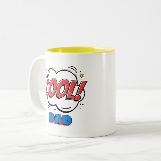 おもしろいクールパパヴィンテージ漫画ブックアポップ・アートのートカートゥーン ツートーンマグカップ (正面左)