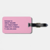 おもしろいクールパープルピンク夏の雰囲気 ラゲッジタグ (裏面横)