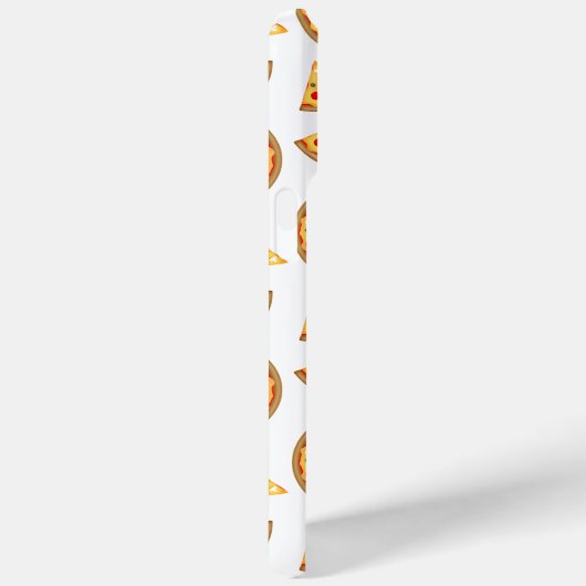 おもしろいクールピザとスライスのパターン白モノグラム Case-Mate iPhoneケース (裏面 / 右)