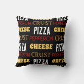おもしろいクールピザペペローニチーズクラスト文字模様 クッション (裏面)