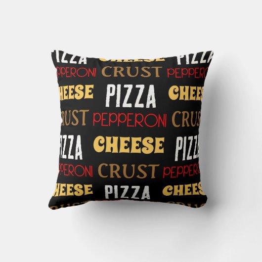 おもしろいクールピザペペローニチーズクラスト文字模様 クッション (裏面)