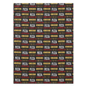 おもしろいクールピザペペローニチーズクラスト文字模様 テーブルクロス (正面)