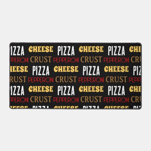 おもしろいクールピザペペローニチーズクラスト文字模様 デスクマット (正面)