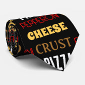 おもしろいクールピザペペローニチーズクラスト文字模様 ネクタイ (ロール)