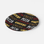 おもしろいクールピザペペローニチーズクラスト文字模様 ペーパープレート (アングル)