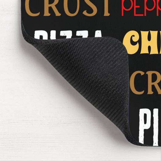 おもしろいクールピザペペローニチーズクラスト文字模様 マウスパッド (コーナー)