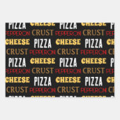 おもしろいクールピザペペローニチーズクラスト文字模様 ラッピングペーパーシート (正面2)