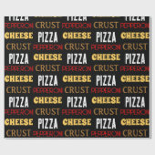 おもしろいクールピザペペローニチーズクラスト文字模様 ラッピングペーパー (フラット)