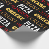 おもしろいクールピザペペローニチーズクラスト文字模様 ラッピングペーパー (角)