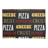 おもしろいクールピザペペローニチーズクラスト文字模様 枕カバー (正面)