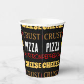 おもしろいクールピザペペローニチーズクラスト文字模様 紙コップ (右)
