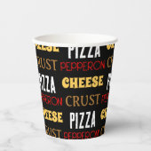 おもしろいクールピザペペローニチーズクラスト文字模様 紙コップ (正面)