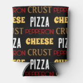 おもしろいクールピザペペローニチーズクラスト文字模様 缶クーラー (正面)