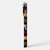 おもしろいクールピザペペローニチーズクラスト文字模様 iPhoneケース (左側面)