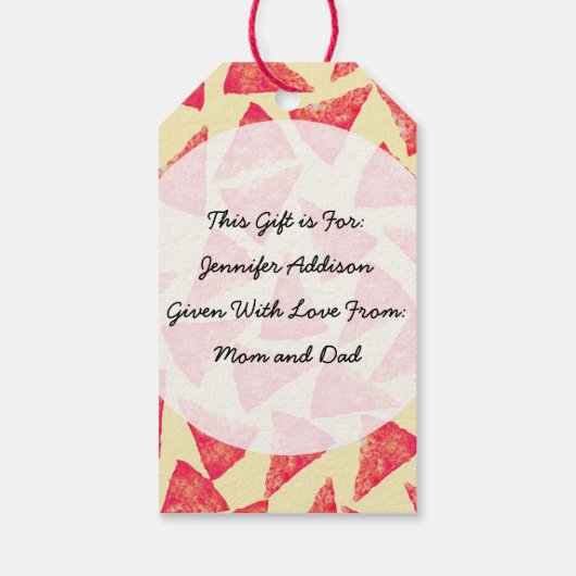 おもしろいクールファンキーピザ柄 ギフトタグ (裏面)