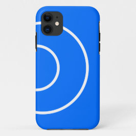 おもしろいクールブライトブルー同心円アートパターン iPhone 11 ケース