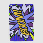 おもしろいクールブーム漫画ブックスーパーヒーロー ゴルフタオル (正面)