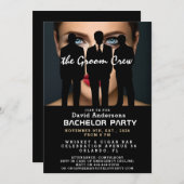 おもしろいクールモダンバチュラーパーティ 招待状 (正面/裏面)