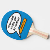おもしろいクールモダンパーソナライズされた吹き出し 卓球ラケット (横)