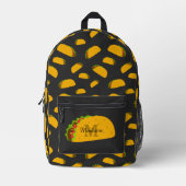 おもしろいクールユミータコパターンカスタムモノグラム プリントバックパック (正面)