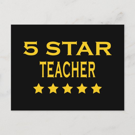 おもしろいクール先生: 5つ星先生 ポストカード (正面)