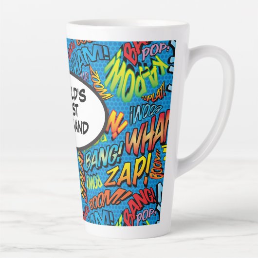 おもしろいクール夫のカラフル漫画 カフェラテマグ (右)